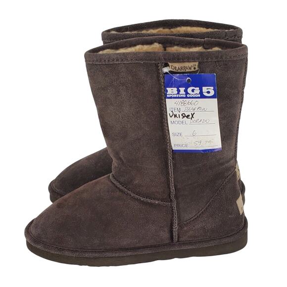 Bearpaw Dorado Unisex Size 6‎ Brown Suede Boots Hickory New - Picture 4 of 7